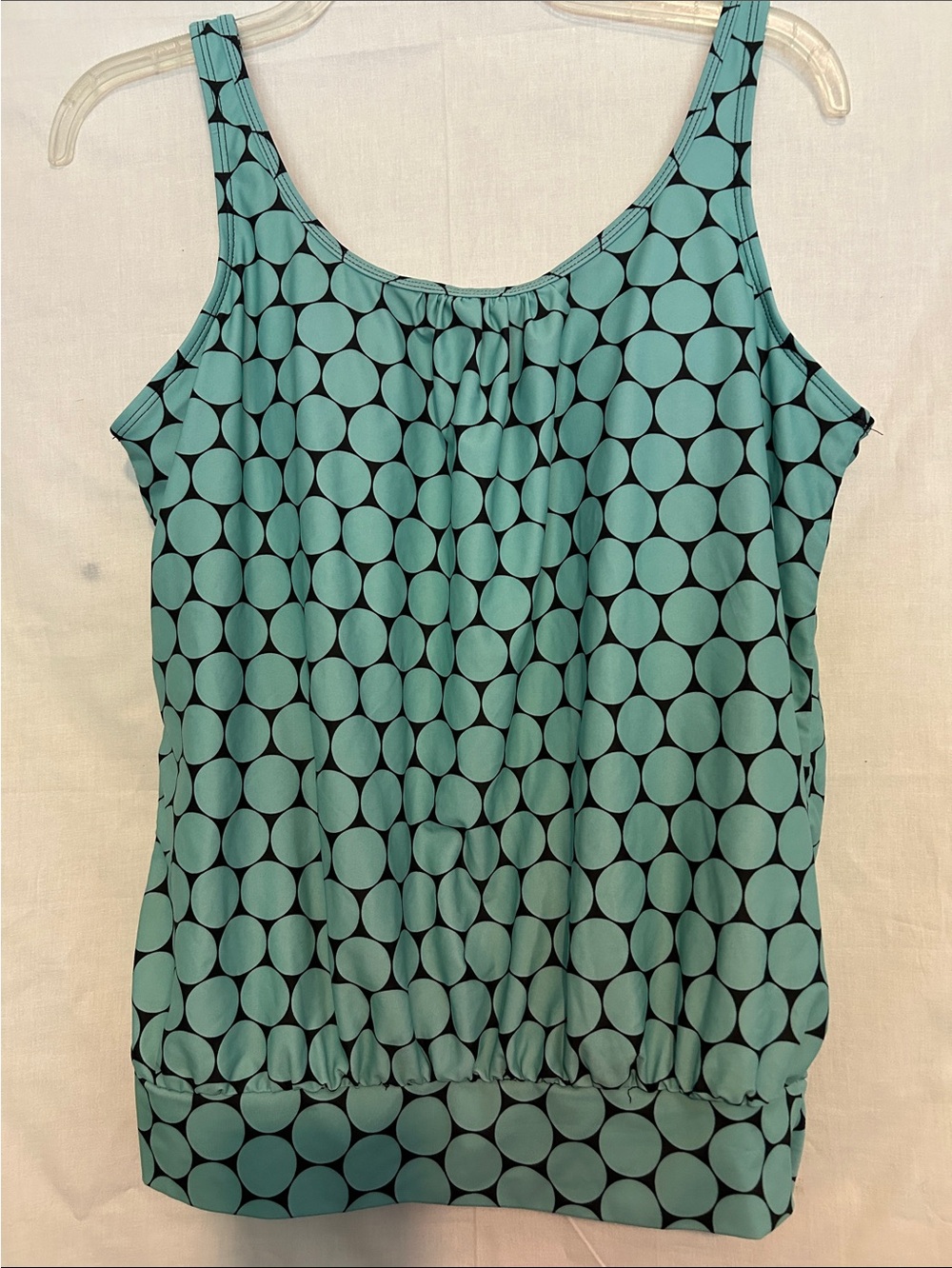 Women’s Teal Polka Dot Sleeveless Tankini